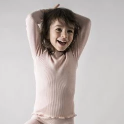 Minimalisma Silk/Cotton Bergen LS Top - Sweet Rose (2-11y)