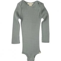 Minimalisma Bodies & Jumpsuits Silk/Cotton Bono LS Baby Body - Pale Jade (2-3y Last One)