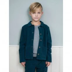 Serendipity Organics Organic Cotton Child Long Tee - Atlantic/Off White Stripe Tops