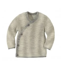 Disana Organic Merino Baby Cardigan - Grey/Natural Cardigans & Jumpers