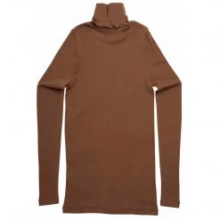Minimalisma Womens Merino Turtleneck Top - Caramel
