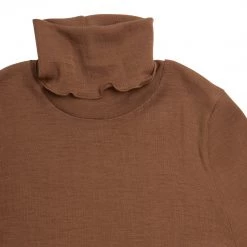 Minimalisma Womens Merino Turtleneck Top - Caramel