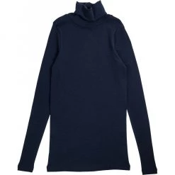 Minimalisma Womens Merino Turtleneck Top - Navy Teal