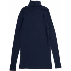 Minimalisma Womens Merino Turtleneck Top - Navy Teal
