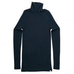Minimalisma Womens Merino Turtleneck Top - Navy Teal