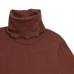 Minimalisma Womens Merino Turtleneck Top - Rhubarb