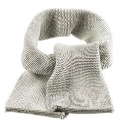 Disana Organic Merino Knitted Melange Scarf - Grey/Natural Sale
