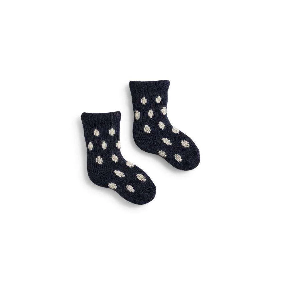 Lisa B. Lisa B Baby Classic Dot Wool & Cashmere Socks - Navy 3 Lisa B. Lisa B Baby Classic Dot Wool & Cashmere Socks - Navy
