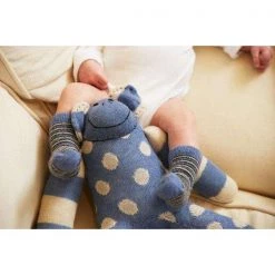 Lisa B. Baby Pin Stripe Wool & Cashmere Socks - Denim