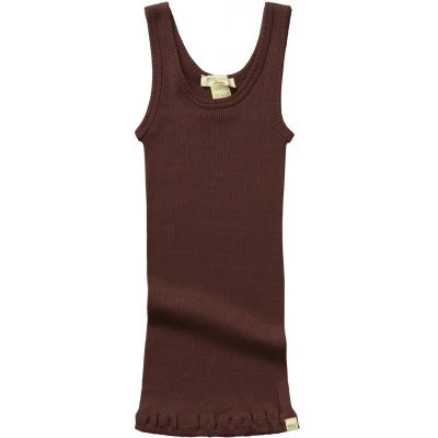Minimalisma Tops Silk/Cotton Billund Rib Tank Top - Mahogany 4 Minimalisma Tops Silk/Cotton Billund Rib Tank Top - Mahogany