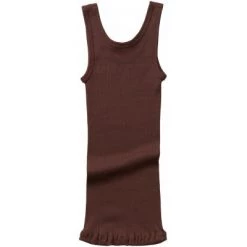 Minimalisma Tops Silk/Cotton Billund Rib Tank Top - Mahogany 8 Minimalisma Tops Silk/Cotton Billund Rib Tank Top - Mahogany