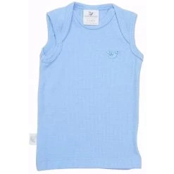 Roots & Wings Merino Organic Merino Rib Baby Vest - North Sea Blue