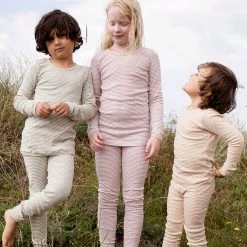 Serendipity Organics Organic Cotton Child Leggings - Lilac/Off White Stripe