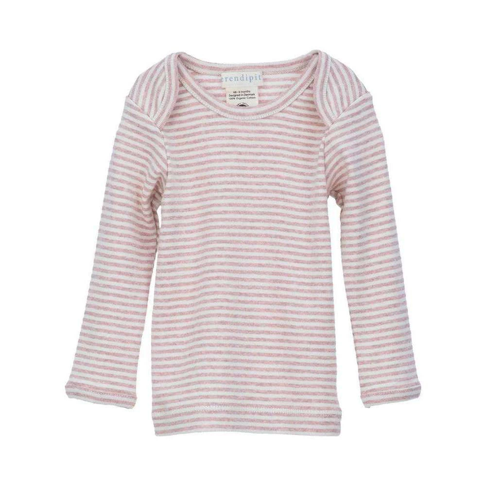 Sale Serendipity Organics Baby Long Tee - Pink/Offwhite 3 Sale Serendipity Organics Baby Long Tee - Pink/Offwhite