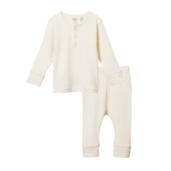 Nature Baby 2 Piece Long Sleeve Pointelle Pyjamas