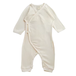 Nature Baby Bodies & Jumpsuits Pointelle Kimono Stretch & Grow - Natural
