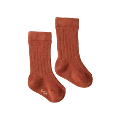 Nature Baby Organic Cotton Rib Socks - Clay