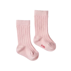 Nature Baby Organic Cotton Rib Socks - Rose Bud