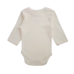 Nature Baby Bodies & Jumpsuits Organic Cotton Long Sleeve Body Suit - Pointelle