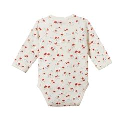 Nature Baby Long Sleeve Kimono Bodysuit - Mushroom Valley Print