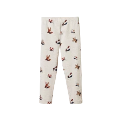 Nature Baby Organic Cotton Leggings - Bunny Garden Light Grey Marl Print