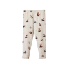 Nature Baby Organic Cotton Leggings - Bunny Garden Light Grey Marl Print