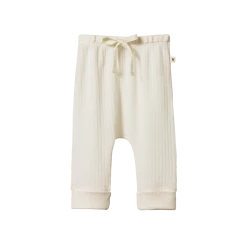 Nature Baby New Merino Pointelle Drawstring Pants - Natural