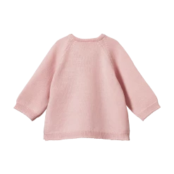 Nature Baby Sale Merino Knit Cardigan - Rose Bud