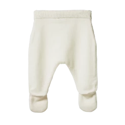 Nature Baby New Merino Knit Footed Rompers - Natural