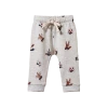 Nature Baby Sunday Track Pants - Bunny Garden Light Grey Marl Print