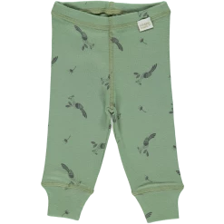 Poudre Organic Leggings & Pants Organic Cotton Leggings - Oil Green Peacock Motif