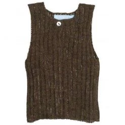 Serendipity Organics Sale Baby Alpaca Rib Vest - Capers