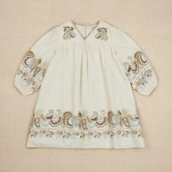 Apolina Willow Midi Dress - Folk Floral Cream Sale