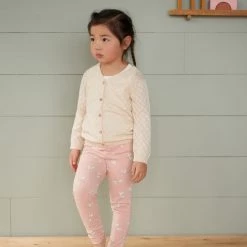 Nature Baby Sale Light Cotton Knit Cardigan - Natural Diamond Knit