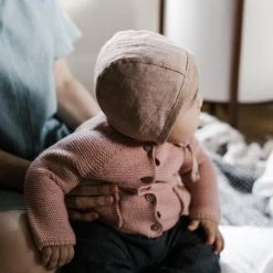 Sale Briar Handmade Blush Linen Bonnet (size 18-24m Left)