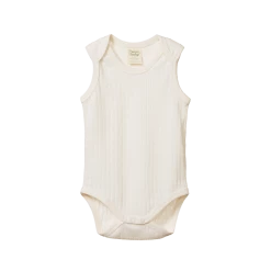 Nature Baby Pointelle Singlet Bodysuit - Natural Bodies & Jumpsuits
