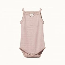Nature Baby Camisole Bodysuit Pointelle - Rose Bud