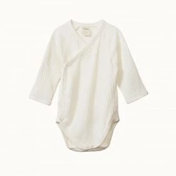 Nature Baby Bodies & Jumpsuits Pointelle Kimono Bodysuit - Natural