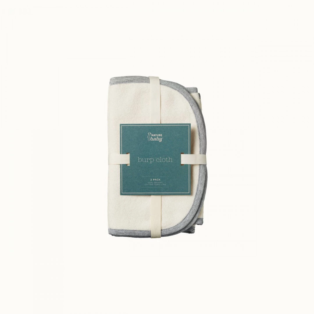 Nature Baby Burp Cloth - Natural/Grey Marl (2 Pack) Accessories 3 Nature Baby Burp Cloth - Natural/Grey Marl (2 Pack) Accessories