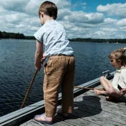 Poudre Organic Organic Cotton & Linen Trousers - Brown Sugar