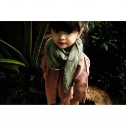 Poudre Organic Accessories Organic Muslin Menthe Scarf - Oil Green Peacock Motif 8 Poudre Organic Accessories Organic Muslin Menthe Scarf - Oil Green Peacock Motif