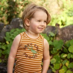 Nature Baby Sale Organic Cotton Singlet Top - Save The Frogs Print