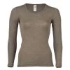 Engel Womens Merino Wool & Silk Longsleeve Top - Walnut
