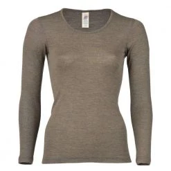 Engel Womens Merino Wool & Silk Longsleeve Top - Walnut